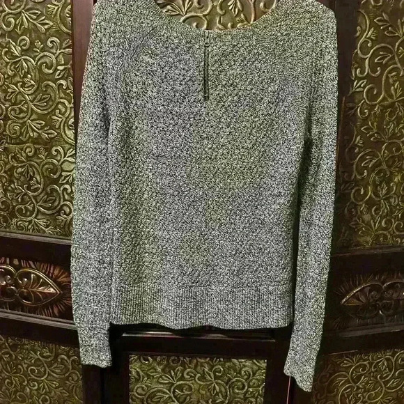 American Eagle Outfitters Sweater Long Sleeve, PS Boatneck, Twist Knit Gray - Picture 2 of 4